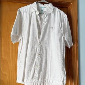 Tommy Bahama White Short Sleeve Button Down Shirt